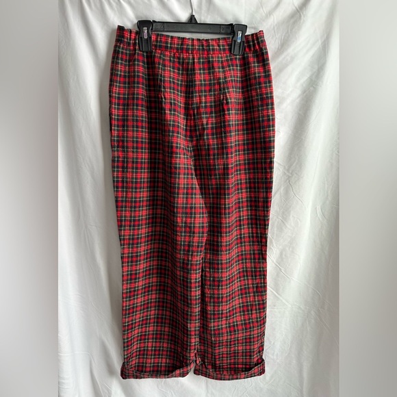 Vintage Pendleton Classic Red Green Plaid 100% Virgin Wool Pants Size 12 - Picture 2 of 3